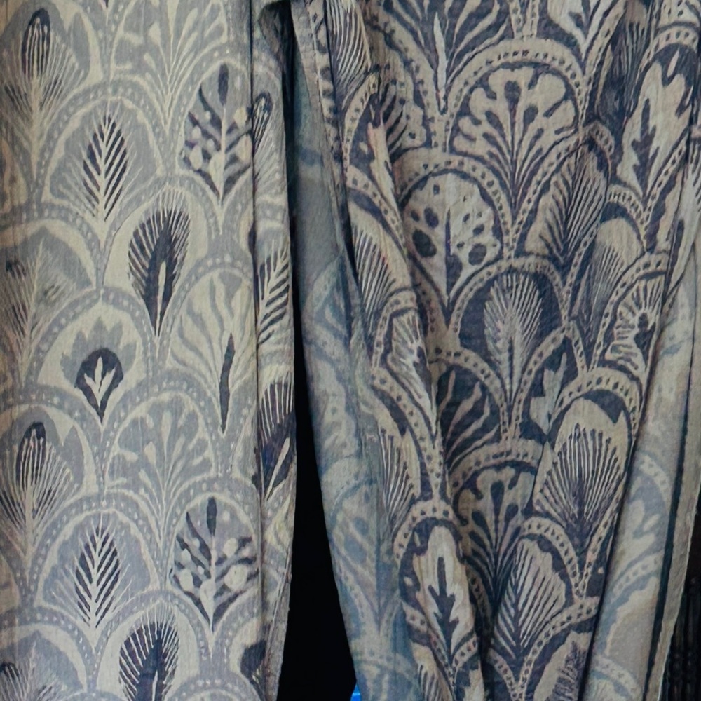 DECO SUCCULENTS in Blues Loom Weave Organic Cotton Set of 4 
Curtains Tapestries